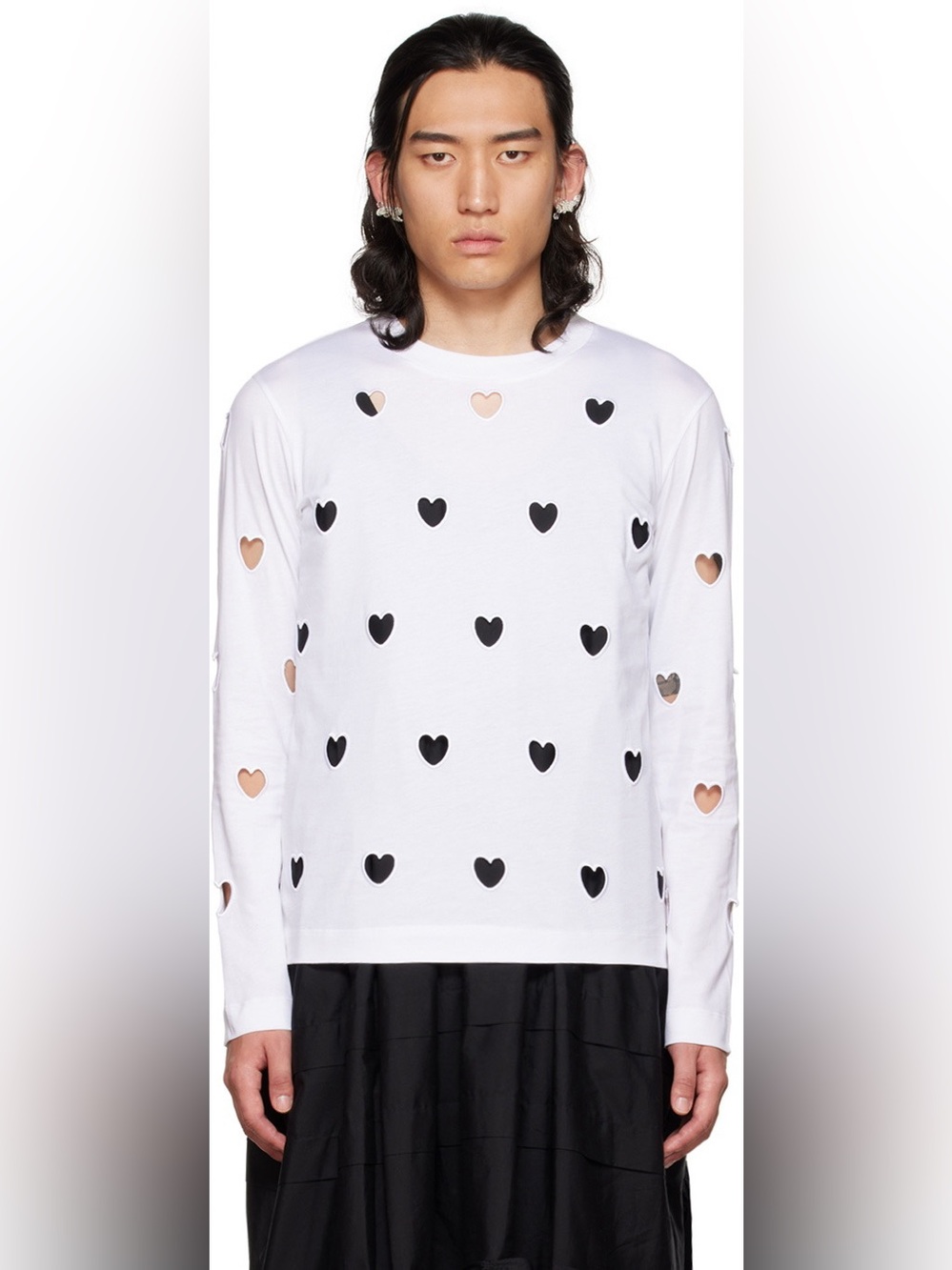 Simone Rocha White Crewneck Long Sleeve Top - Picture 2 of 7